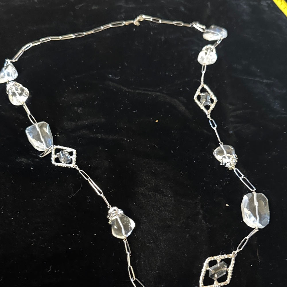 Alexis Bittar Silver Necklace with Clear Accents